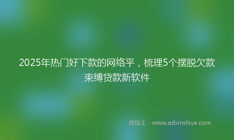2025年热门好下款的网络平，梳理5个摆脱欠款束缚贷款新软件