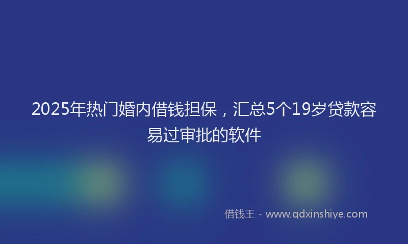 2025年热门婚内借钱担保，汇总5个19岁贷款容易过审批的软件