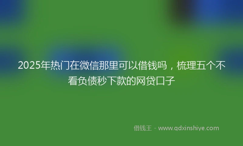 2025年热门在微信那里可以借钱吗，梳理五个不看负债秒下款的网贷口子