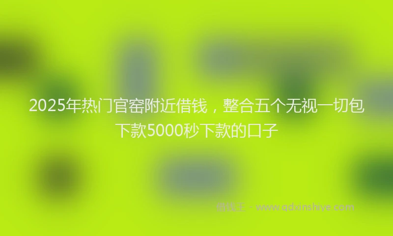 2025年热门官窑附近借钱，整合五个无视一切包下款5000秒下款的口子
