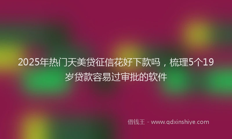 2025年热门天美贷征信花好下款吗，梳理5个19岁贷款容易过审批的软件