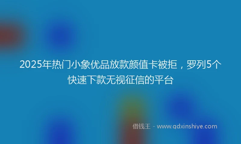 2025年热门小象优品放款颜值卡被拒，罗列5个快速下款无视征信的平台