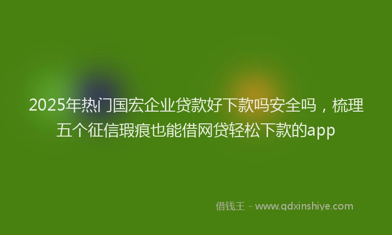 2025年热门国宏企业贷款好下款吗安全吗，梳理五个征信瑕疵也能借网贷轻松下款的app