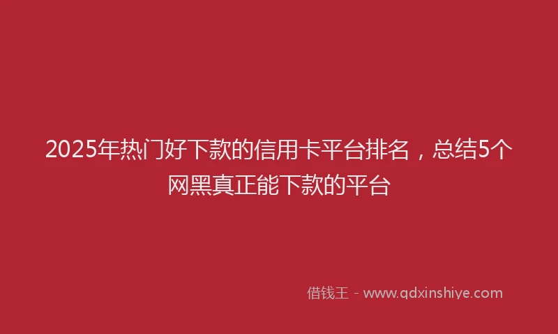 2025年热门好下款的信用卡平台排名，总结5个网黑真正能下款的平台