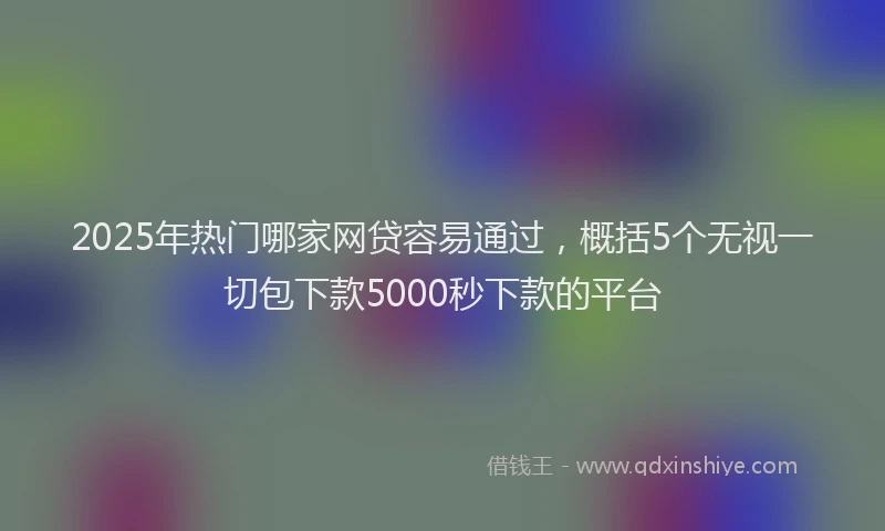2025年热门哪家网贷容易通过，概括5个无视一切包下款5000秒下款的平台