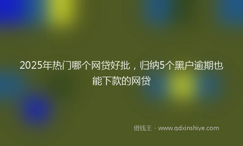 2025年热门哪个网贷好批，归纳5个黑户逾期也能下款的网贷