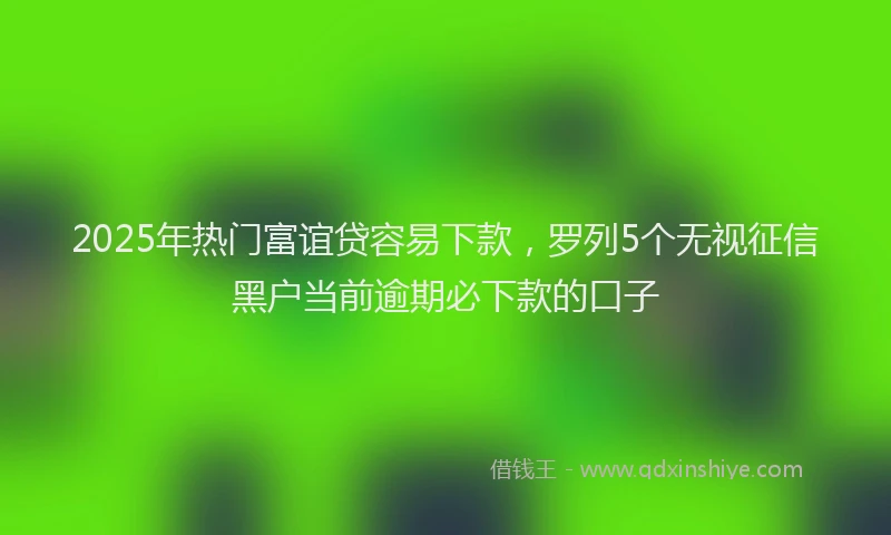 2025年热门富谊贷容易下款，罗列5个无视征信黑户当前逾期必下款的口子