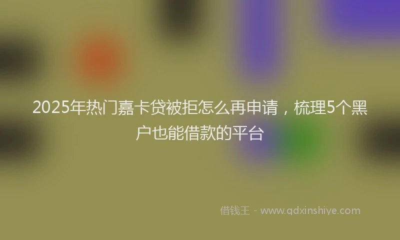 2025年热门嘉卡贷被拒怎么再申请，梳理5个黑户也能借款的平台