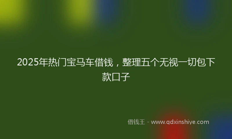 2025年热门宝马车借钱，整理五个无视一切包下款口子