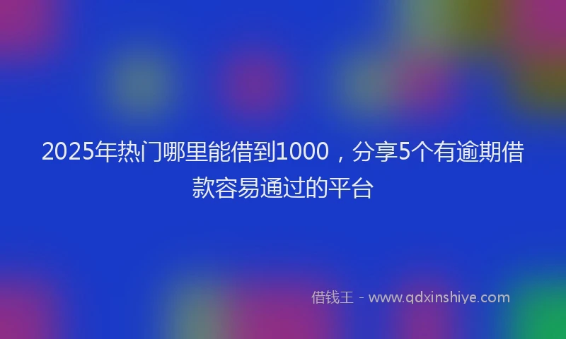 2025年热门哪里能借到1000，分享5个有逾期借款容易通过的平台