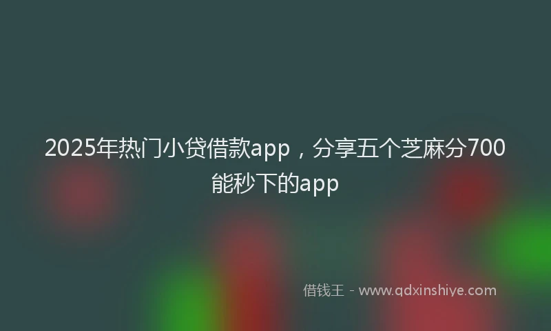 2025年热门小贷借款app，分享五个芝麻分700能秒下的app