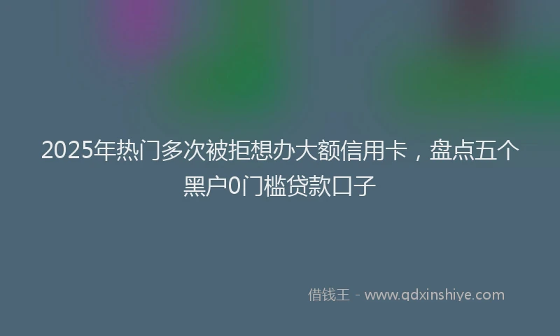 2025年热门多次被拒想办大额信用卡，盘点五个黑户0门槛贷款口子