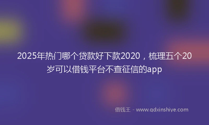 2025年热门哪个贷款好下款2020，梳理五个20岁可以借钱平台不查征信的app