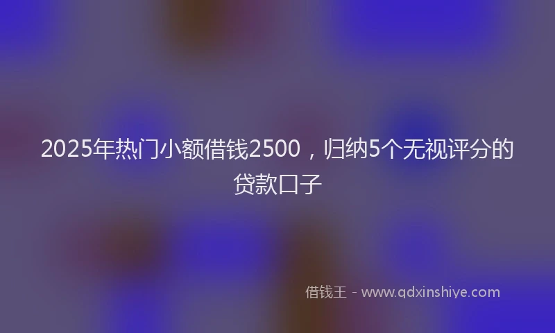 2025年热门小额借钱2500,归纳5个无视评分的贷款口子