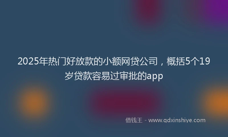 2025年热门好放款的小额网贷公司，概括5个19岁贷款容易过审批的app