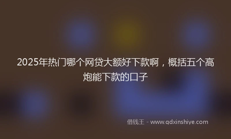 2025年热门哪个网贷大额好下款啊，概括五个高炮能下款的口子
