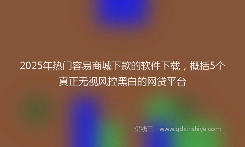 2025年热门容易商城下款的软件下载，概括5个真正无视风控黑白的网贷平台
