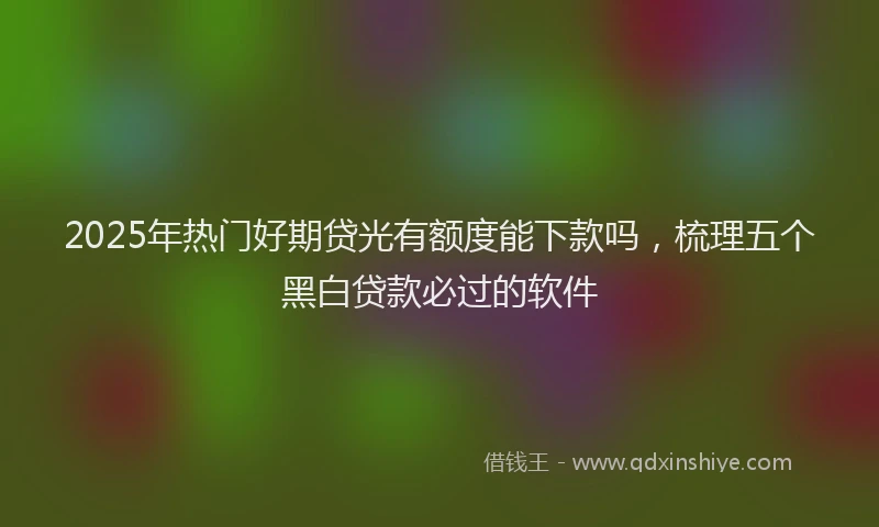 2025年热门好期贷光有额度能下款吗，梳理五个黑白贷款必过的软件