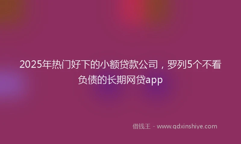 2025年热门好下的小额贷款公司，罗列5个不看负债的长期网贷app