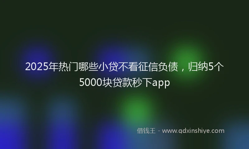 2025年热门哪些小贷不看征信负债，归纳5个5000块贷款秒下app