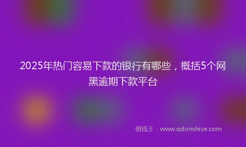 2025年热门容易下款的银行有哪些，概括5个网黑逾期下款平台