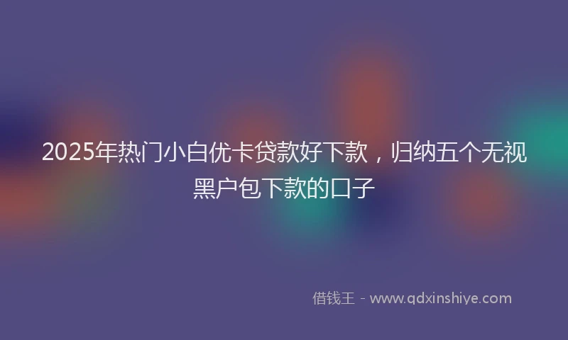2025年热门小白优卡贷款好下款，归纳五个无视黑户包下款的口子