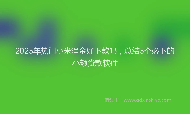 2025年热门小米消金好下款吗,总结5个必下的小额贷款软件
