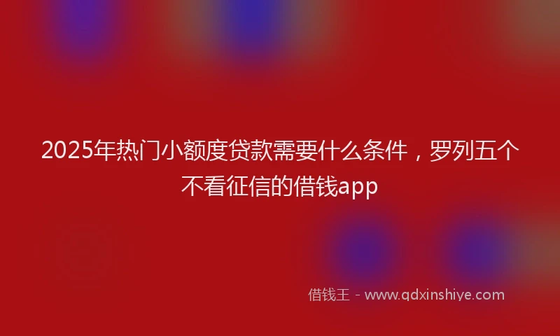 2025年热门小额度贷款需要什么条件，罗列五个不看征信的借钱app