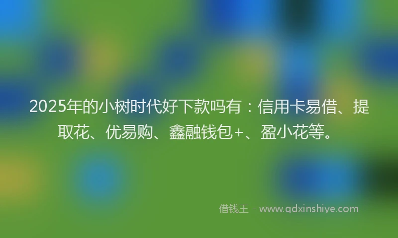2025年的小树时代好下款吗有：信用卡易借、提取花、优易购、鑫融钱包+、盈小花等。