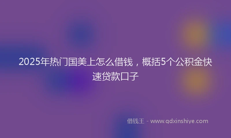 2025年热门国美上怎么借钱，概括5个公积金快速贷款口子