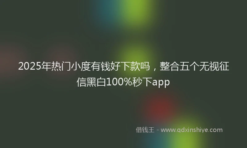 2025年热门小度有钱好下款吗，整合五个无视征信黑白100%秒下app