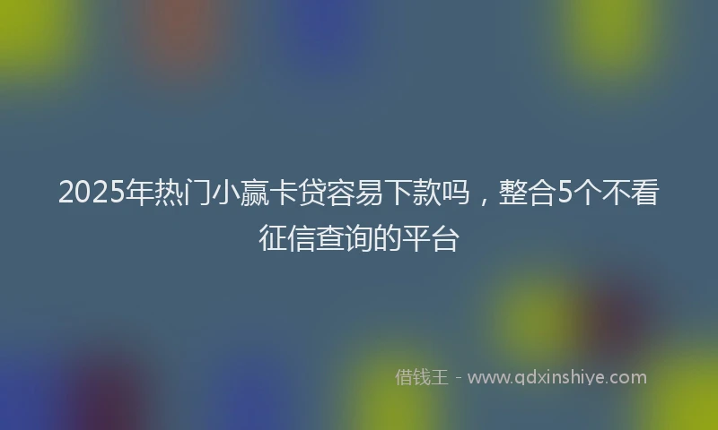 2025年热门小赢卡贷容易下款吗，整合5个不看征信查询的平台