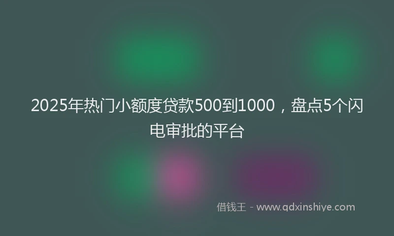 2025年热门小额度贷款500到1000，盘点5个闪电审批的平台