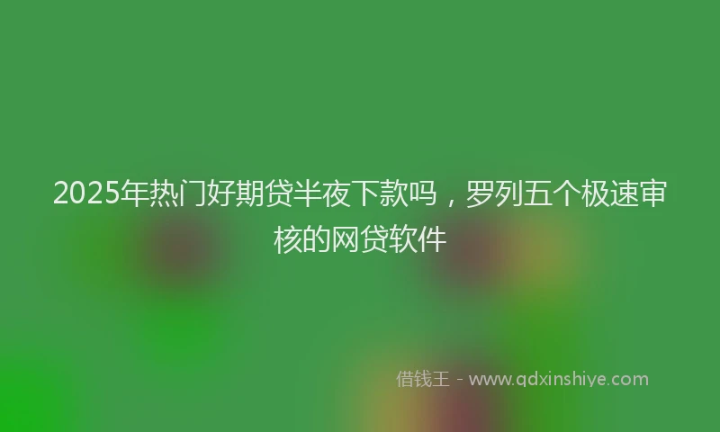 2025年热门好期贷半夜下款吗，罗列五个极速审核的网贷软件
