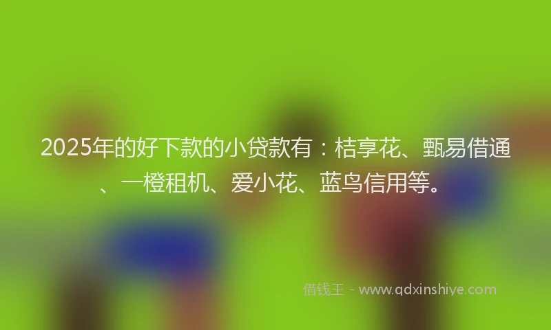 2025年的好下款的小贷款有：桔享花、甄易借通、一橙租机、爱小花、蓝鸟信用等。
