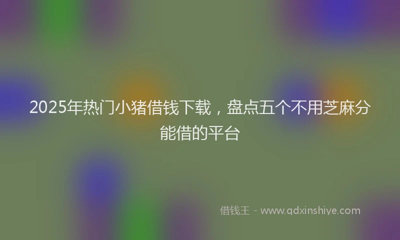 2025年热门小猪借钱下载，盘点五个不用芝麻分能借的平台