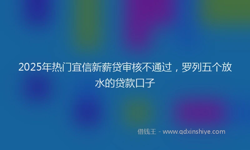 2025年热门宜信新薪贷审核不通过，罗列五个放水的贷款口子