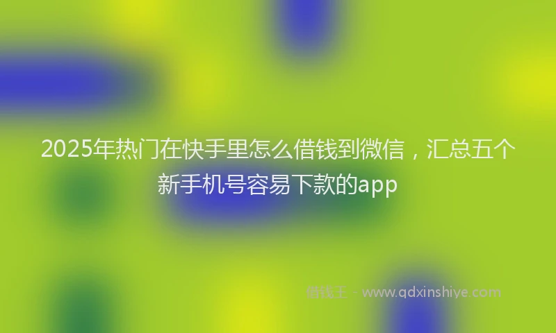 2025年热门在快手里怎么借钱到微信，汇总五个新手机号容易下款的app