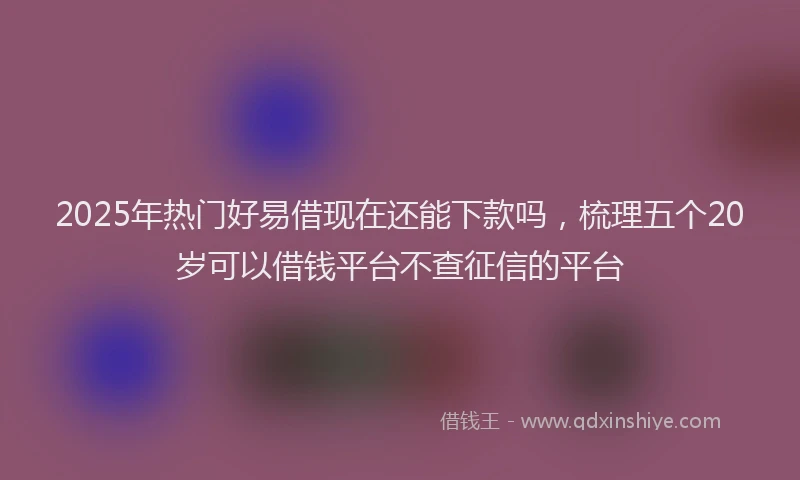 2025年热门好易借现在还能下款吗，梳理五个20岁可以借钱平台不查征信的平台