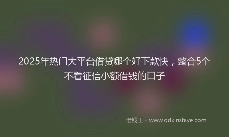 2025年热门大平台借贷哪个好下款快，整合5个不看征信小额借钱的口子