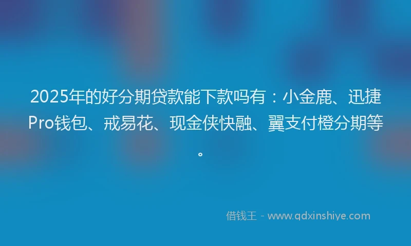 2025年的好分期贷款能下款吗有：小金鹿、迅捷Pro钱包、戒易花、现金侠快融、翼支付橙分期等。