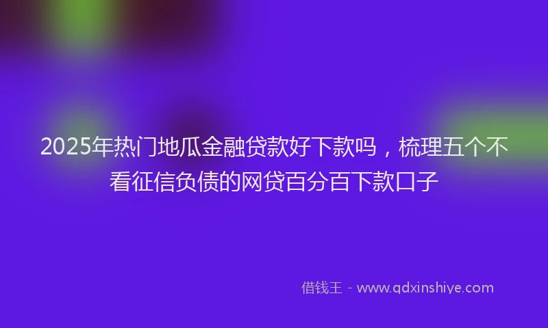 2025年热门地瓜金融贷款好下款吗，梳理五个不看征信负债的网贷百分百下款口子