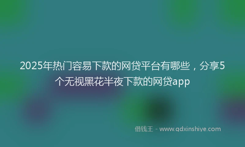 2025年热门容易下款的网贷平台有哪些，分享5个无视黑花半夜下款的网贷app