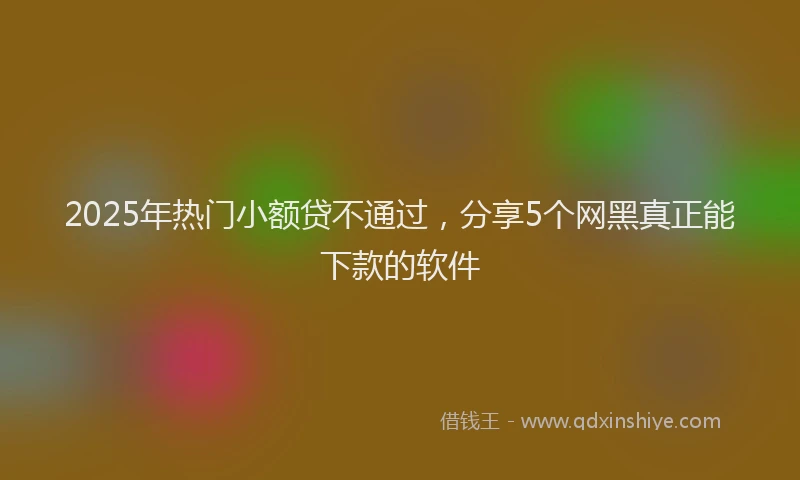 2025年热门小额贷不通过，分享5个网黑真正能下款的软件