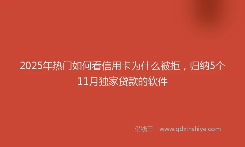 2025年热门如何看信用卡为什么被拒，归纳5个11月独家贷款的软件