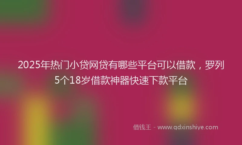 2025年热门小贷网贷有哪些平台可以借款，罗列5个18岁借款神器快速下款平台