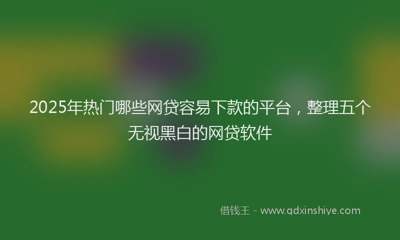 2025年热门哪些网贷容易下款的平台，整理五个无视黑白的网贷软件