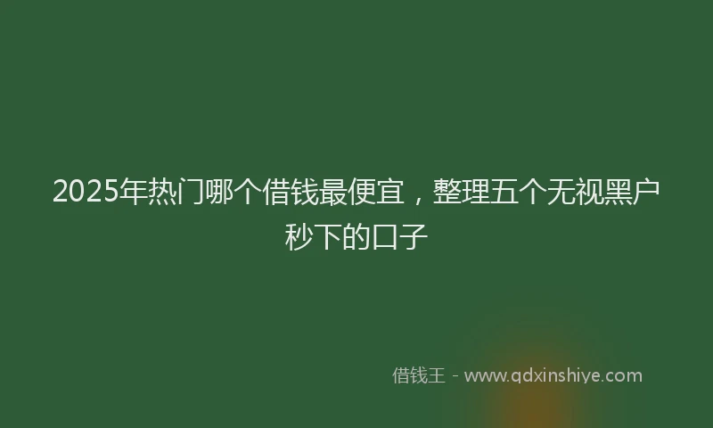 2025年热门哪个借钱最便宜，整理五个无视黑户秒下的口子