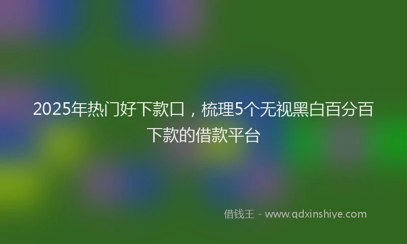2025年热门好下款口，梳理5个无视黑白百分百下款的借款平台