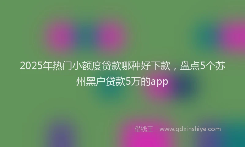 2025年热门小额度贷款哪种好下款，盘点5个苏州黑户贷款5万的app
